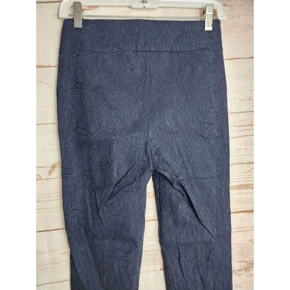 Navy Blue Stretch Paisley Pants for Women: Lulu B's Colorful and Comfortable - Picture 9 of 13